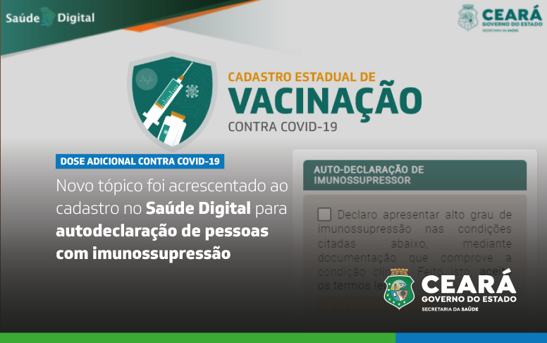 Dose adicional contra Covid-19: pessoas com imunossupressão devem atualizar cadastro no Saúde Digital