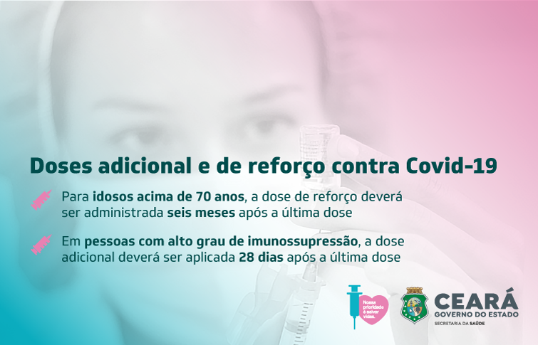 Aplicação de doses adicionais e de reforço contra a Covid-19 no CE começa nesta sexta-feira (24)