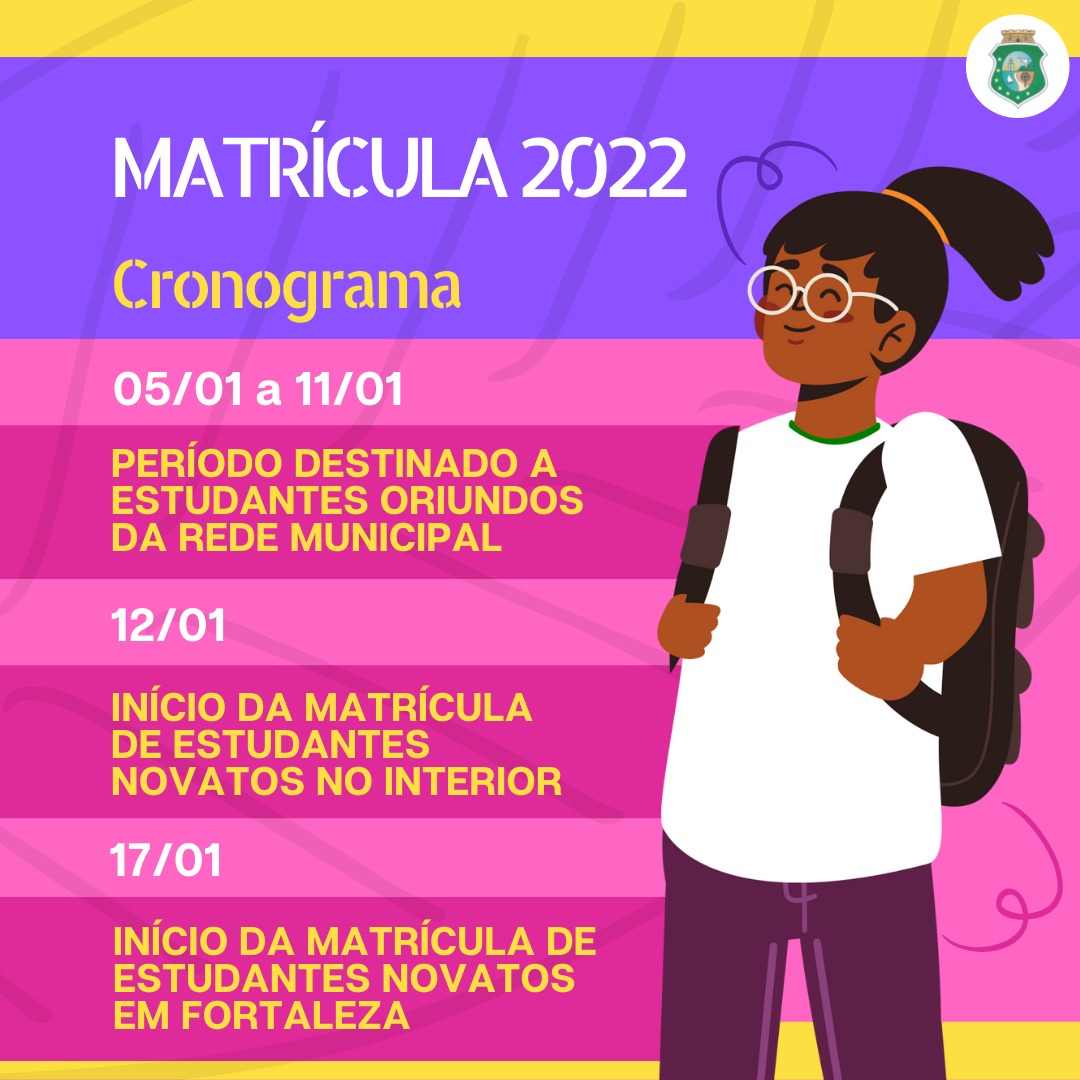 Seduc divulga cronograma de matrícula para as escolas da rede pública estadual