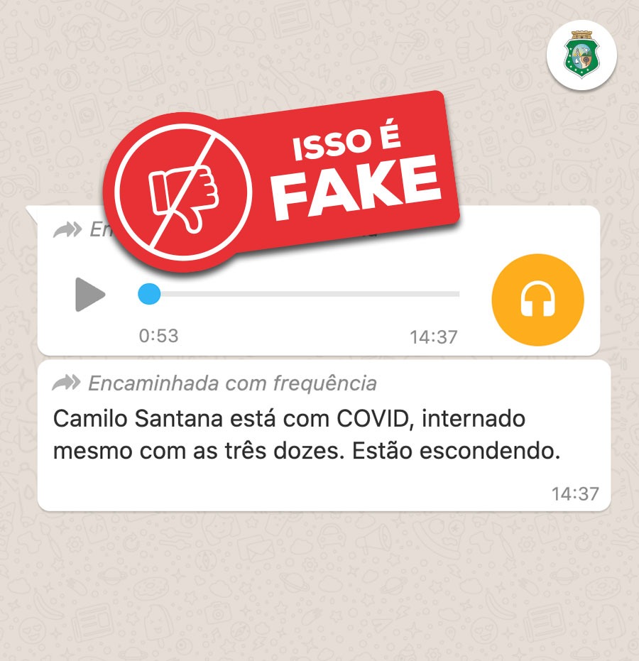Antifake: governador Camilo Santana não está internado com Covid-19