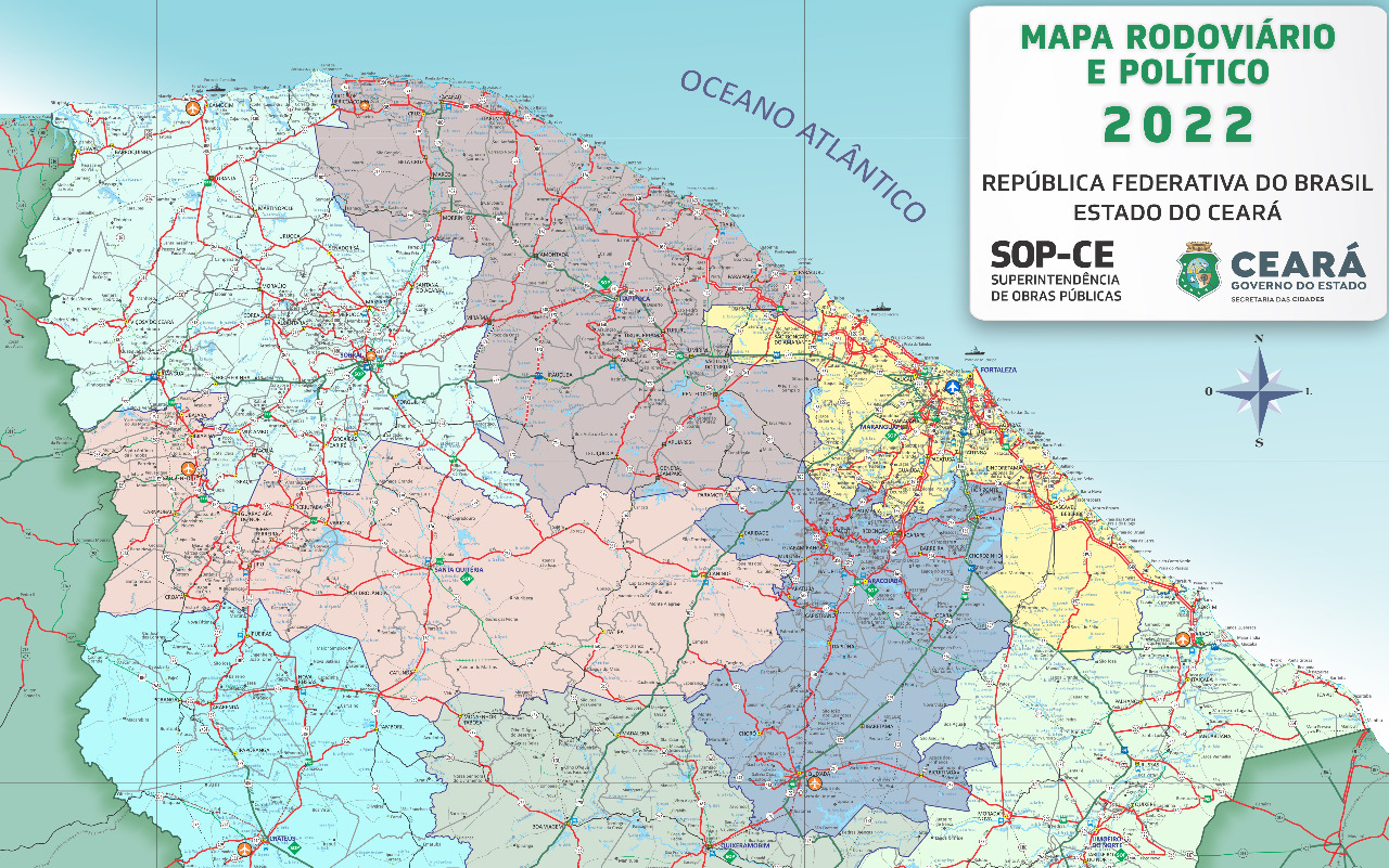 SOP divulga Mapa Rodoviário do Ceará 2022