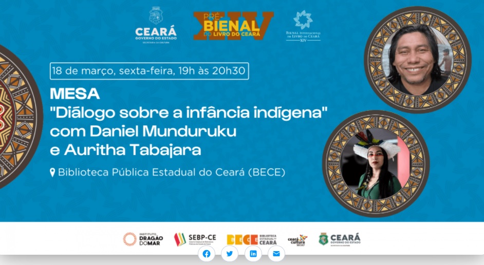 Curador da Pré-Bienal e escritor, Daniel Munduruku participa de conversas com povos indígenas cearenses na Bece