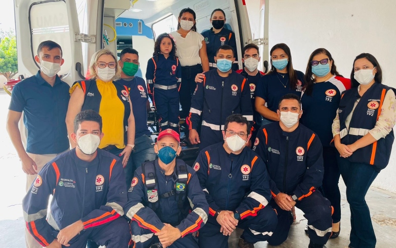 Criança realiza sonho ao conhecer o trabalho dos profissionais do Samu 192 Ceará