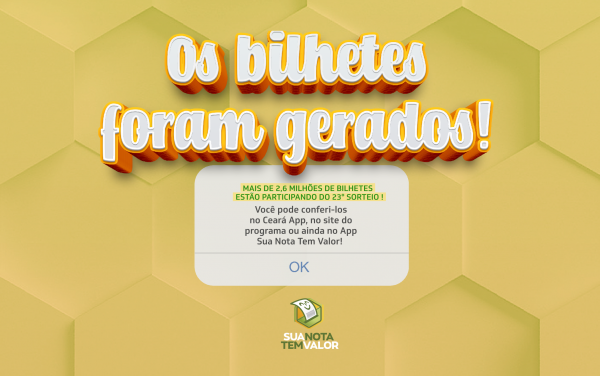 Sefaz Ceará divulga bilhetes para 23º sorteio do Sua Nota Tem Valor