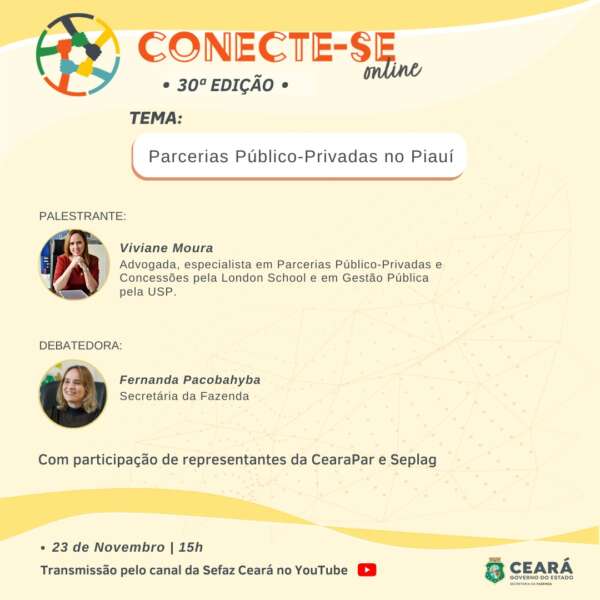 Conecte-se Online: Sefaz Ceará discute “Parcerias Público-Privadas no Piauí” na quarta-feira (23)