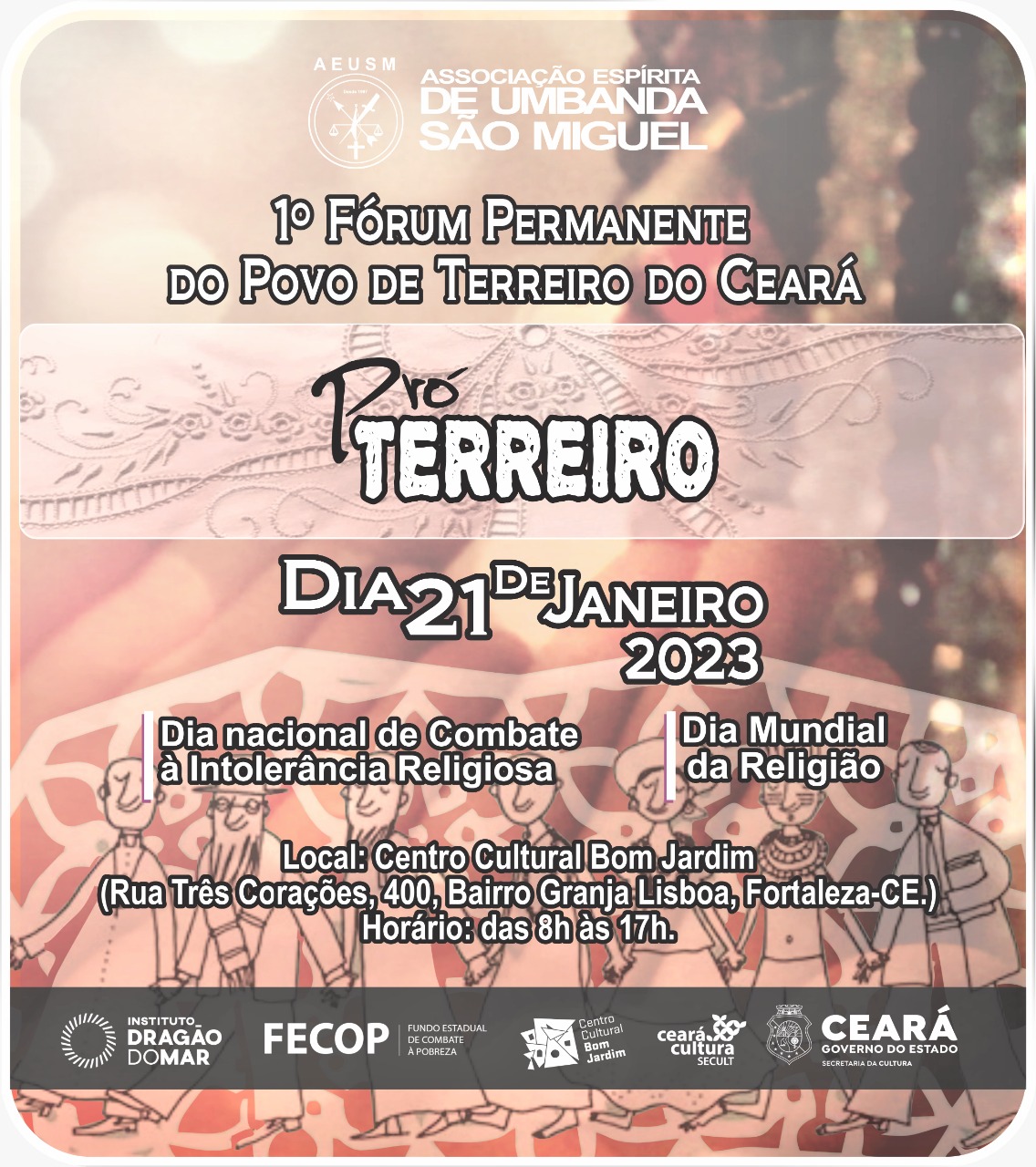 CCBJ sediará 1º Fórum Permanente do Povo de Terreiro do Ceará