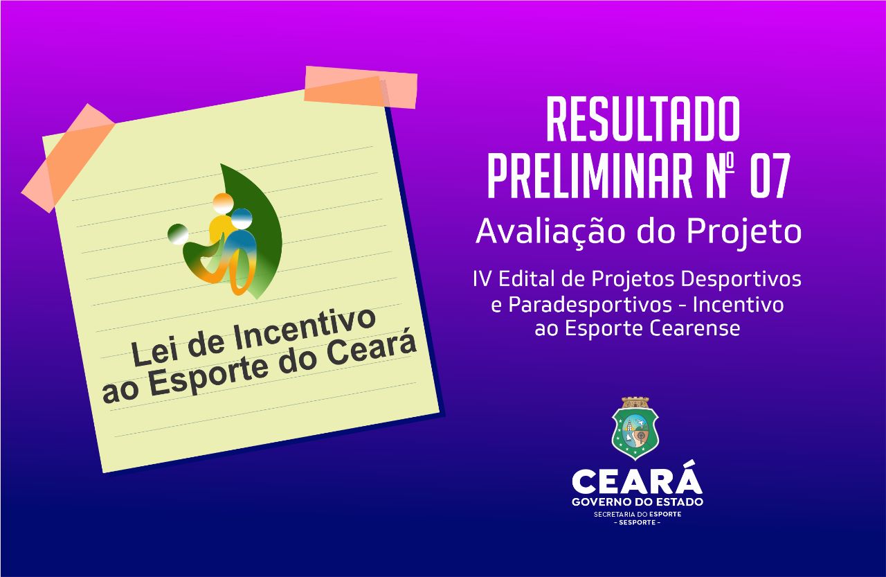 Sesporte divulga resultado preliminar da etapa “Avaliação do Projeto” da Lei de Incentivo ao Esporte do Ceará
