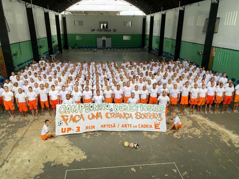 Policiais penais e internos da Unidade Prisional Prof. José Jucá Neto promoveram ação social de reinserção social e conscientização solidária