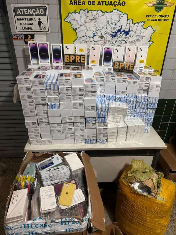 Carga com mais de 300 celulares é apreendida pela PMCE em Iguatu