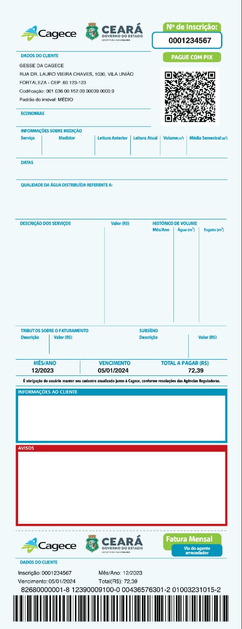 Cagece disponibiliza pagamento de faturas via pix