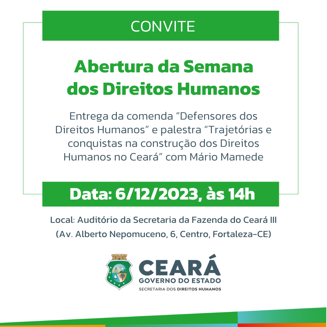 Semana dos Direitos Humanos começa nesta quarta-feira (6) com palestra e homenagens