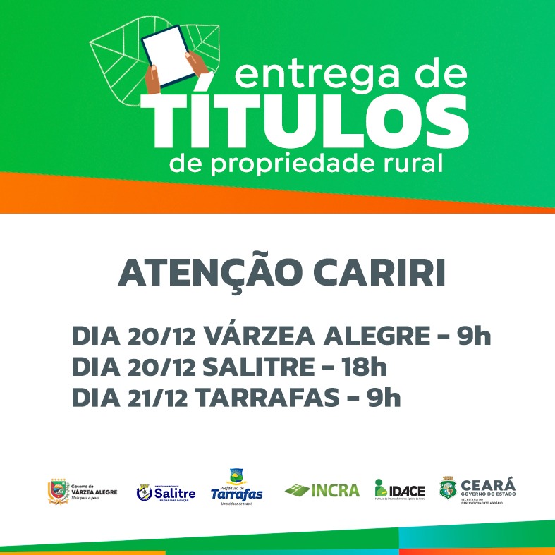 Idace entrega 637 títulos no Cariri