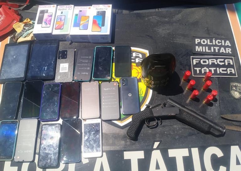 Com auxílio da Ciopaer/SSPDS, PMCE prende em flagrante quatro homens por roubo em loja de eletrônicos em Caririaçu