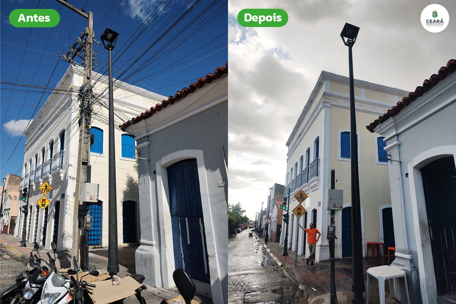 Seinfra realiza última etapa da primeira fase das obras de Internalização da fiação do Centro Histórico de Sobral