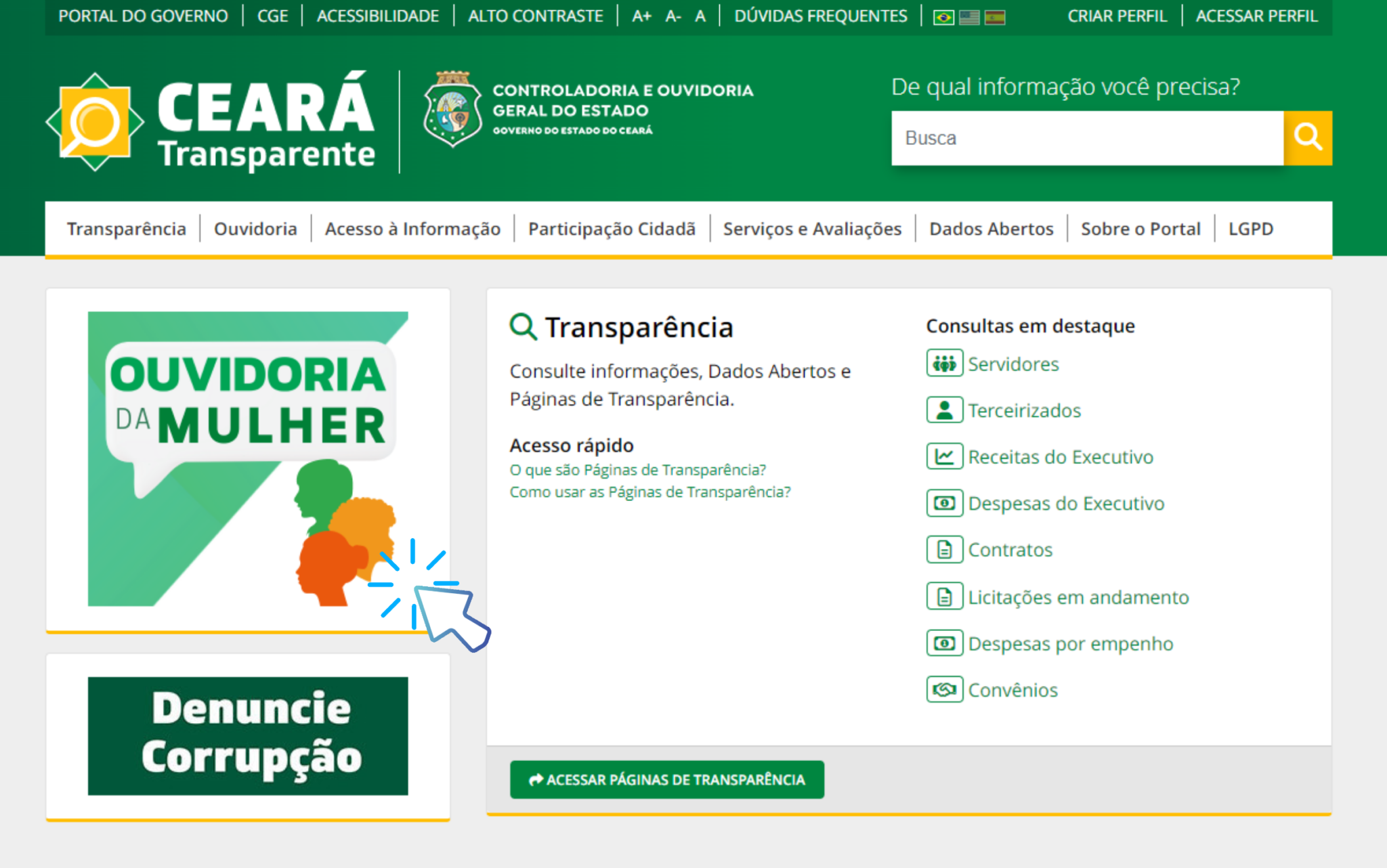 Ceará Transparente passa a atuar como uma das ferramentas de apoio à Ouvidoria da Mulher