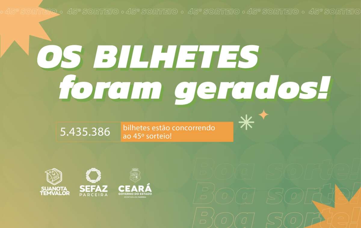 45° sorteio do Sua Nota Tem Valor: bilhetes para participação foram gerados