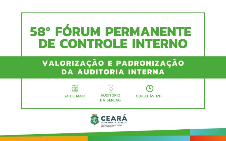 Inscrições abertas! CGE promove o 58º Fórum Permanente de Controle Interno