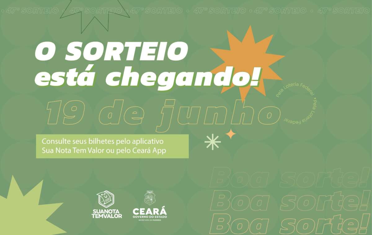 47º sorteio do Sua Nota Tem Valor será nesta quarta-feira (19)