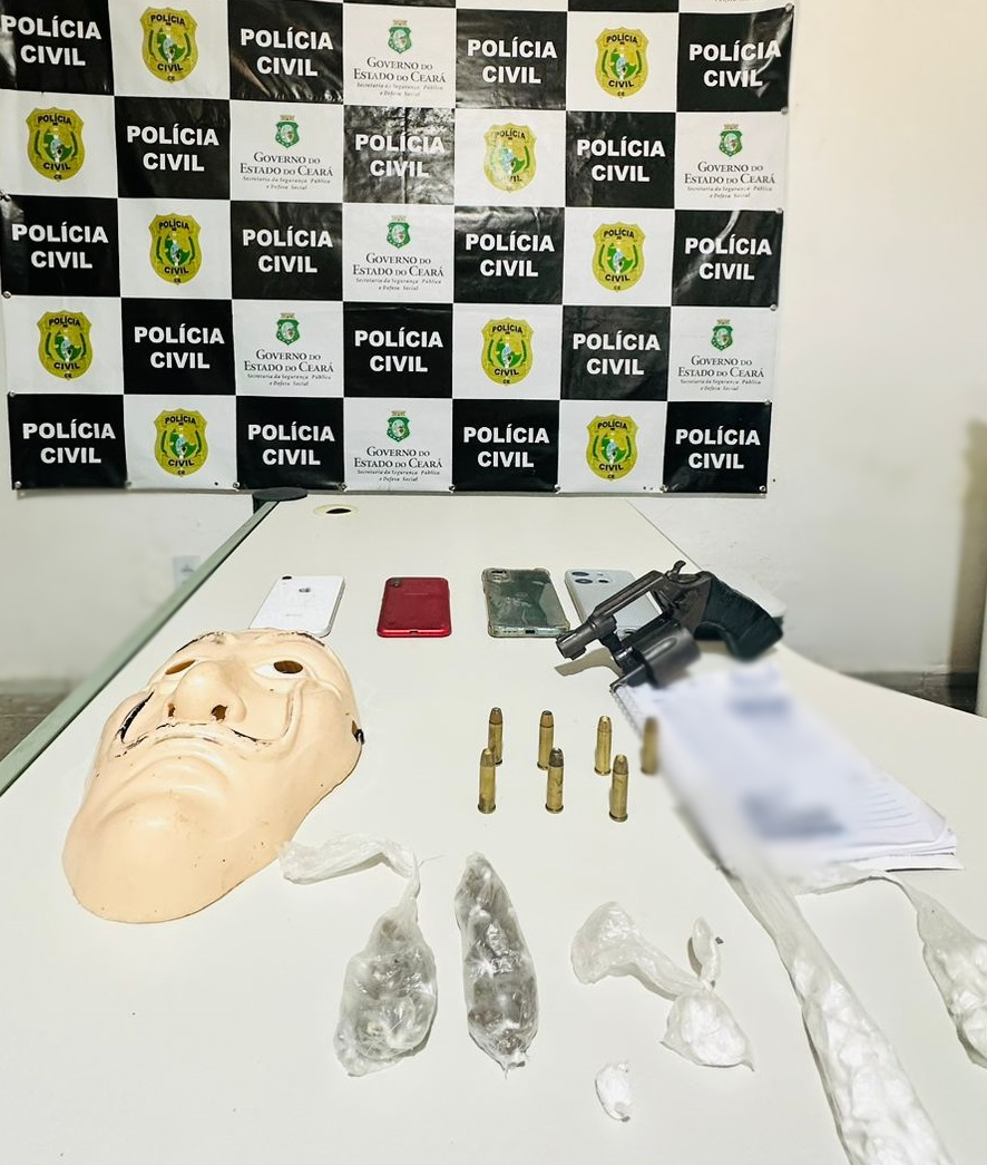 Suspeito de chefiar grupo criminoso e comparsa são presos pela Polícia Civil em Maranguape