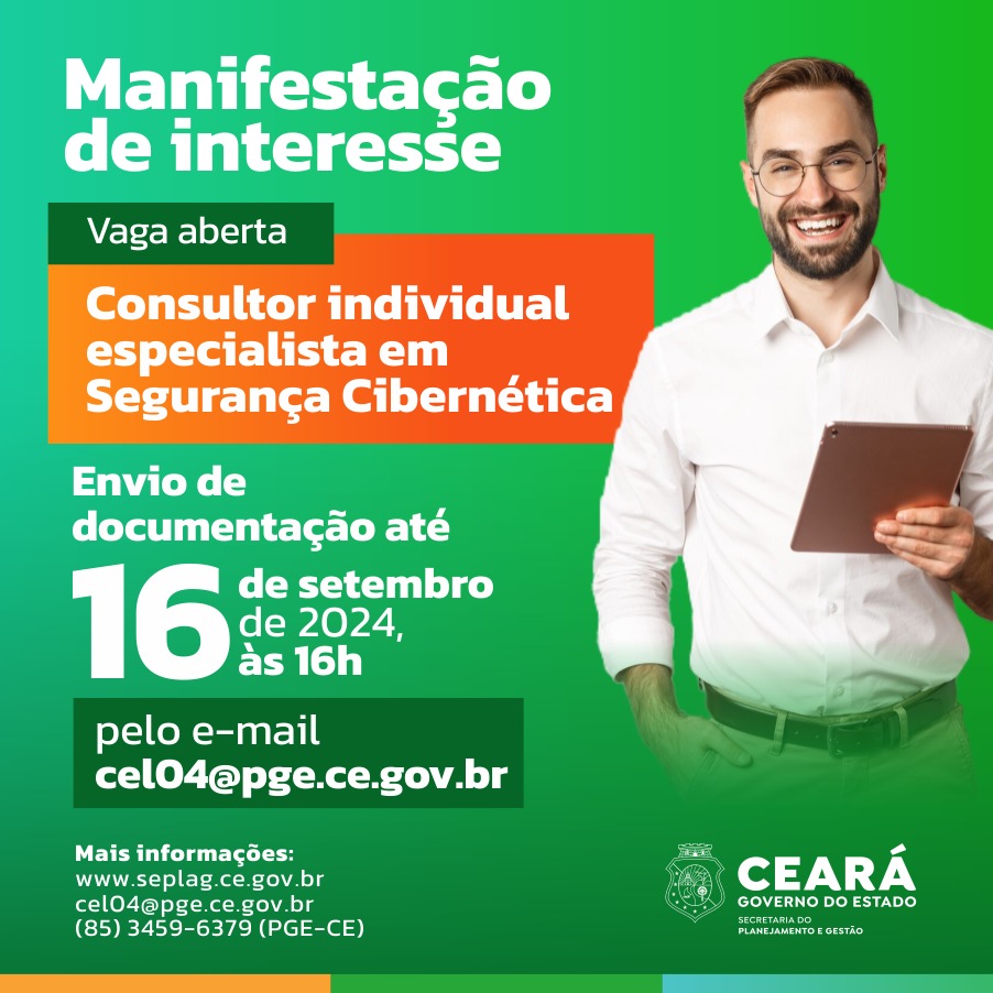 Seplag seleciona consultor individual especialista em Segurança Cibernética