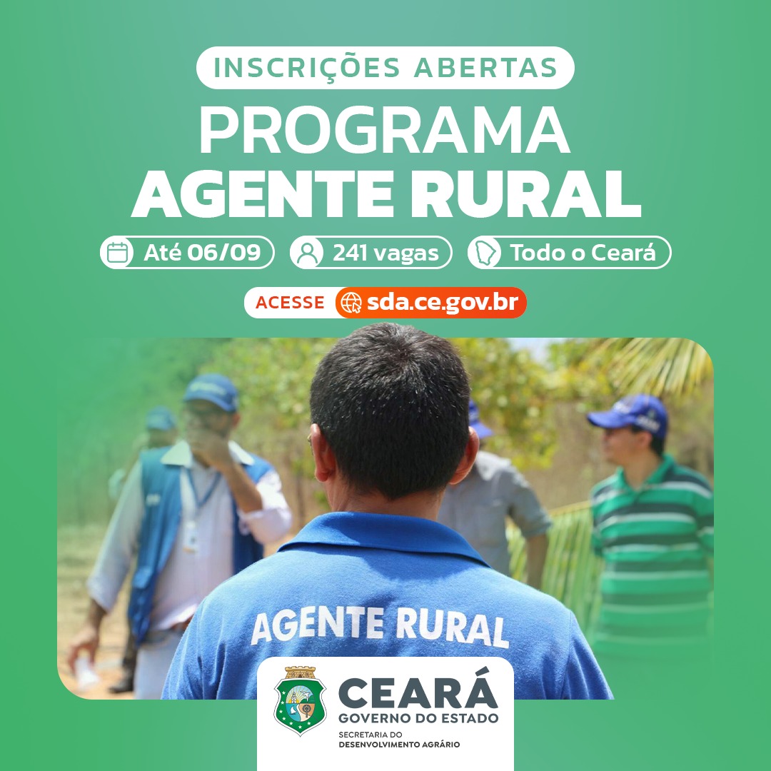 Programa Agente Rural: inscrições seguem abertas até 6 de setembro