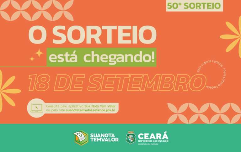 O 50º sorteio do Sua Nota Tem Valor está chegando: edição será nesta quarta-feira (18)
