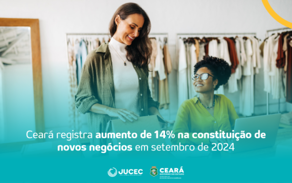 Ceará registra aumento de 14% na constituição de novos negócios em setembro de 2024