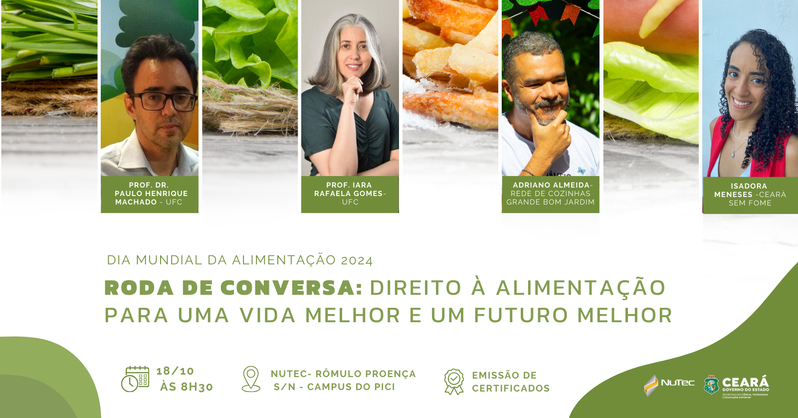 Inscrições abertas: Nutec promove roda de conversa em homenagem ao Dia Mundial da Alimentação