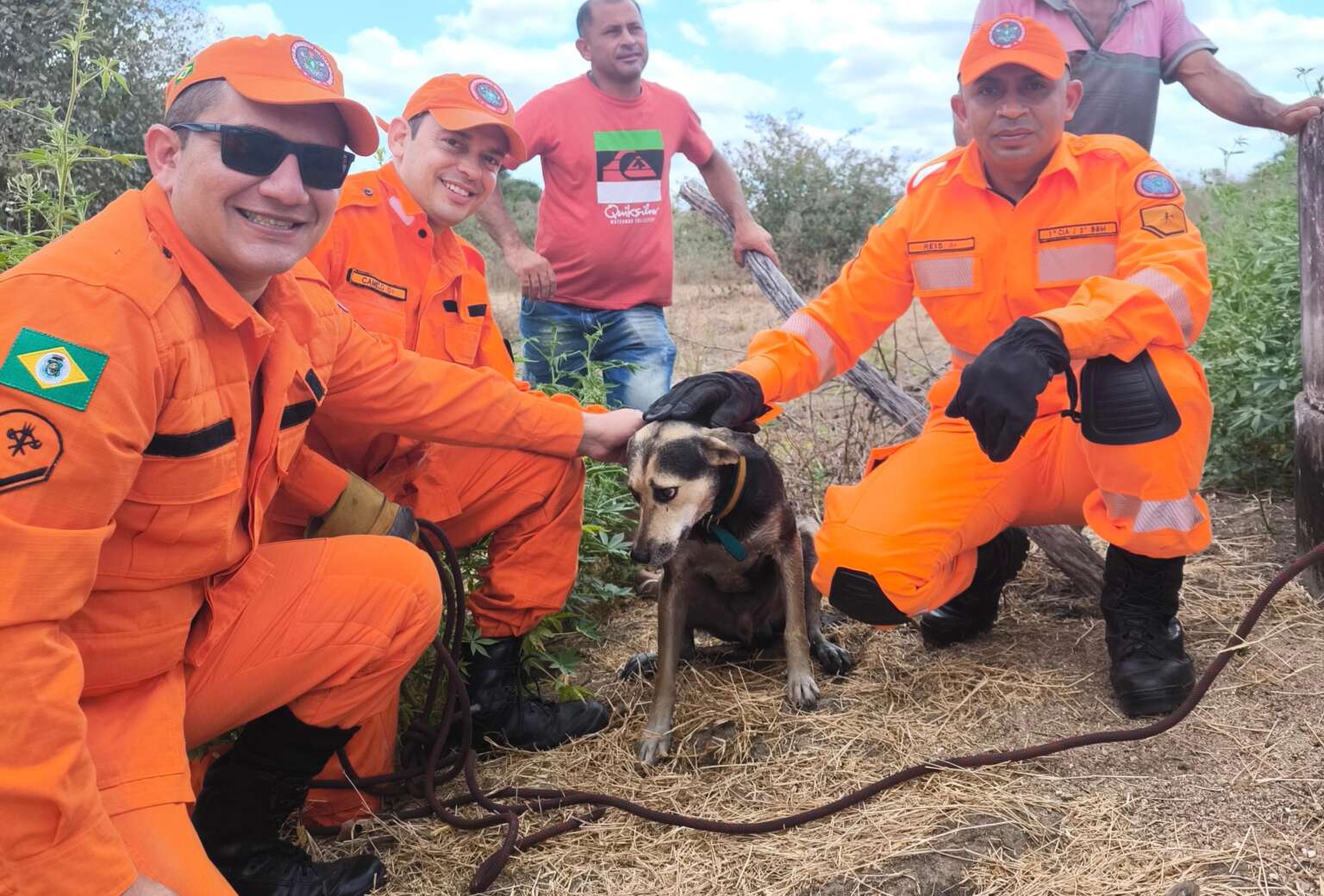 Corpo de Bombeiros resgata cachorro de cacimba em Sobral