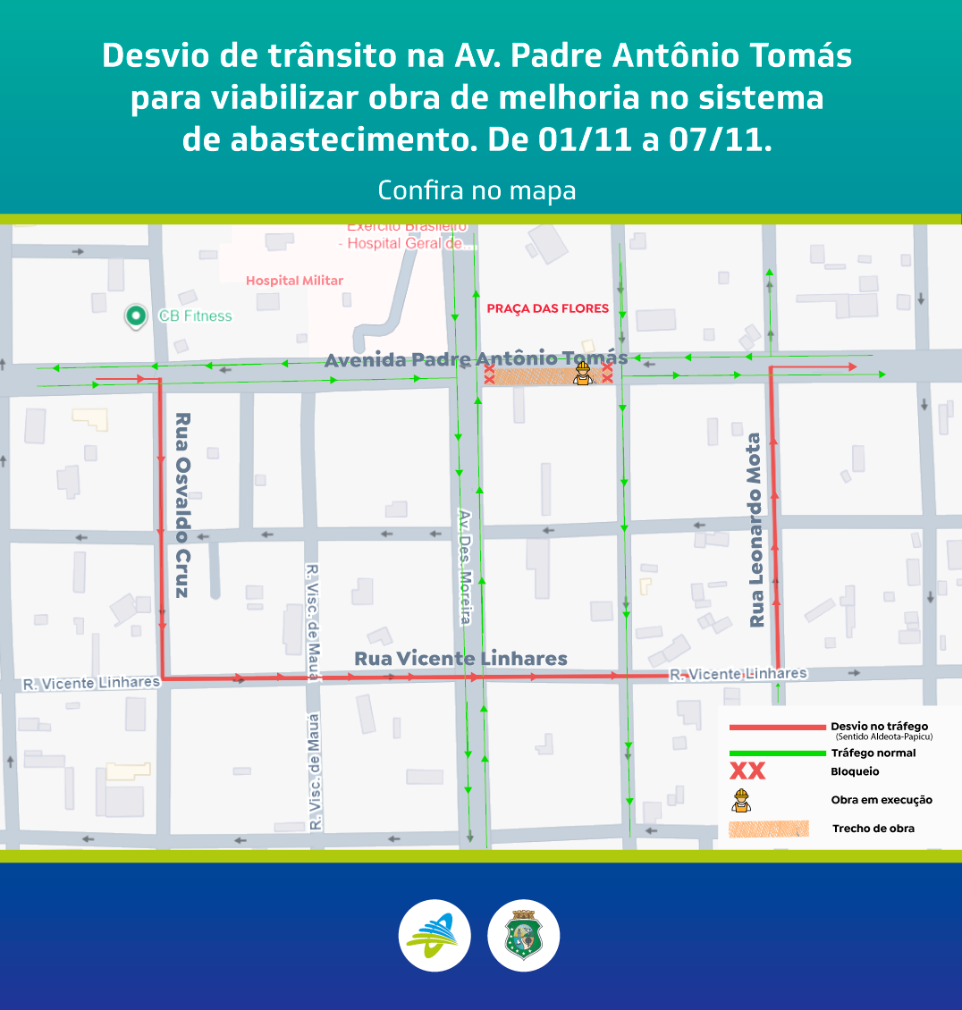 Cagece realiza melhorias no abastecimento de água em Fortaleza