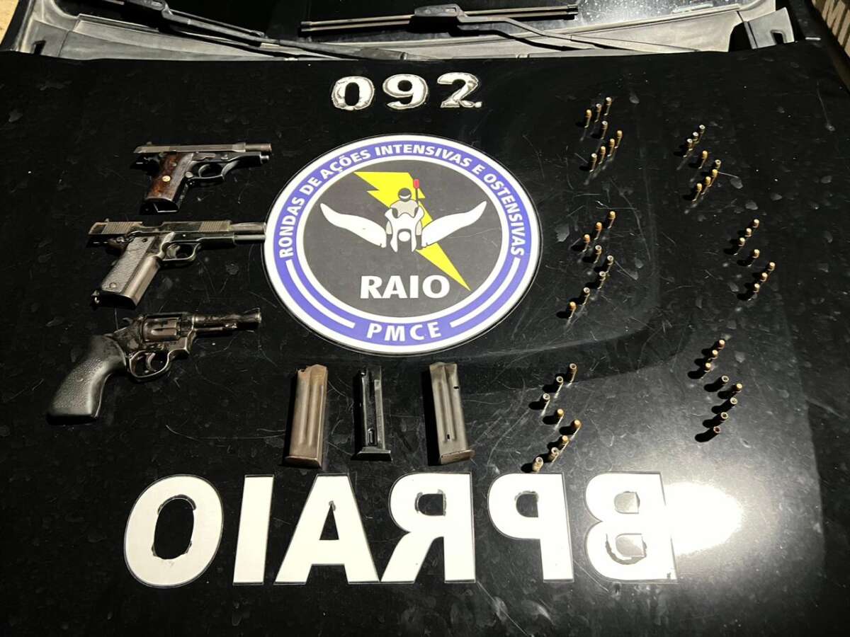 Polícia Militar prende três homens e apreende armas em Amontada