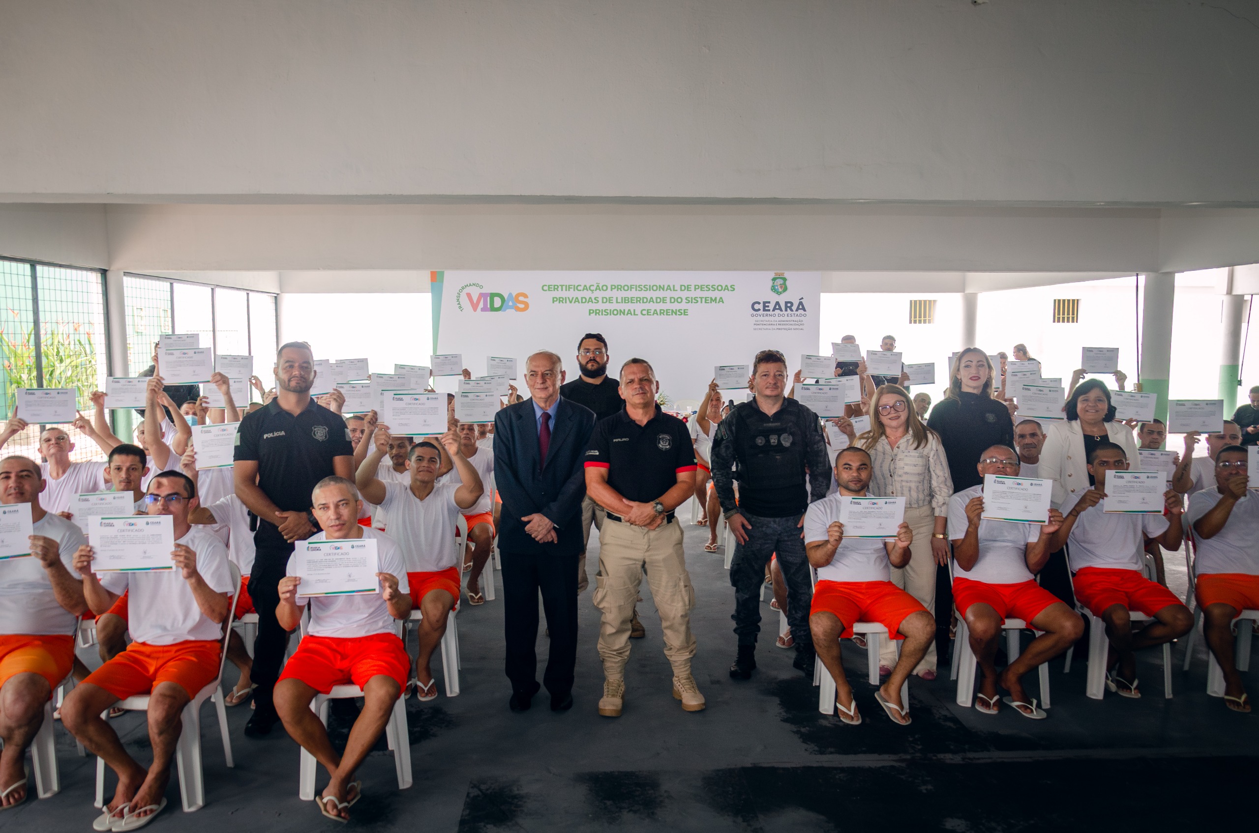 SAP e SPS certificam internos da Unidade Prisional Professor Olavo Oliveira II em diversos cursos profissionalizantes