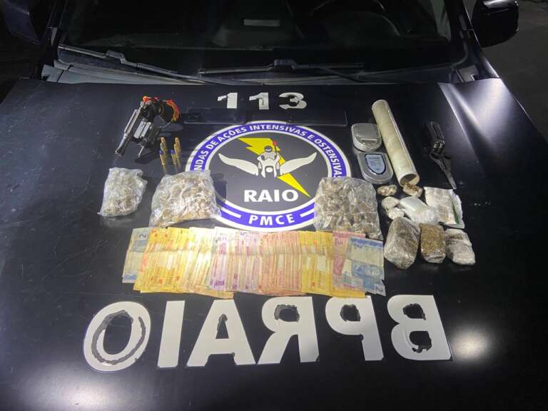 Dupla suspeita é presa pela PMCE com drogas e arma em Itapipoca