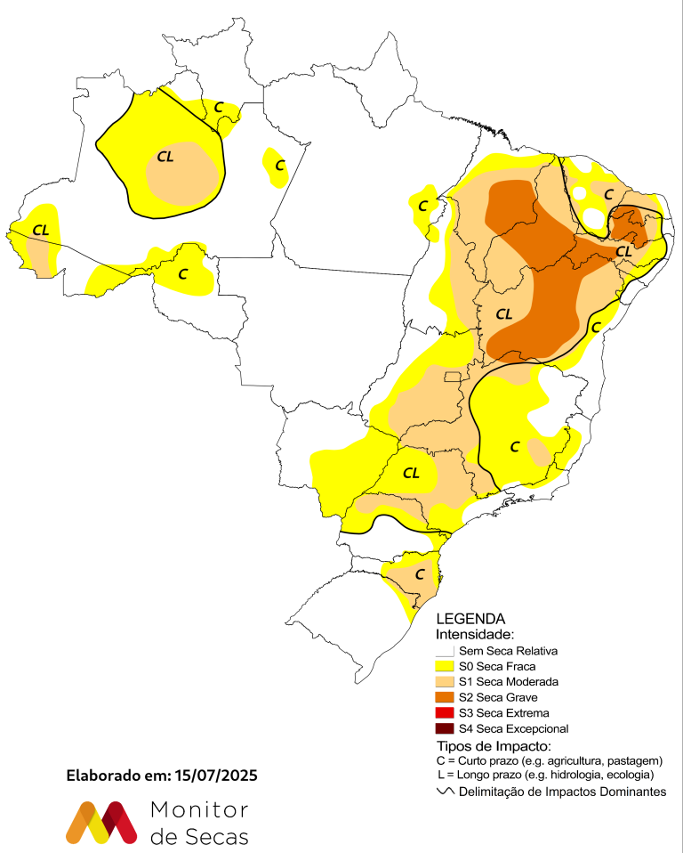Seca se intensifica no Ceará e atinge maior severidade desde dezembro de 2024, aponta Monitor de Secas