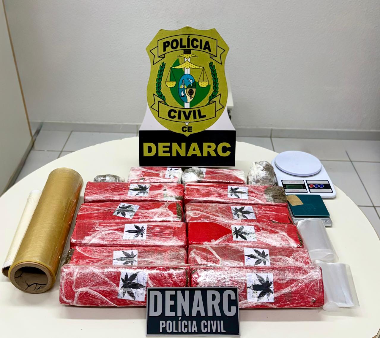 Polícia Civil realiza prisão e apreende 10 kg de maconha em Fortaleza