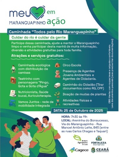 Governo do Ceará e Prefeitura de Fortaleza promovem ação de cidadania e meio ambiente no Rio Maranguapinho