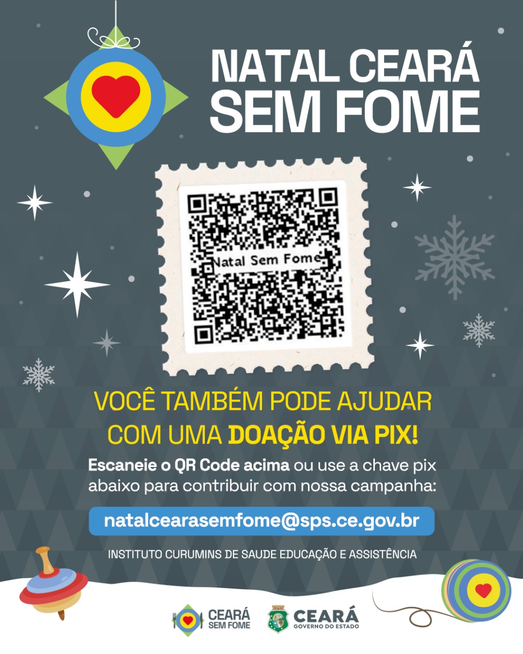Governo do Ceará disponibiliza QR Code e chave Pix para doações na Campanha Natal Ceará Sem Fome 2025