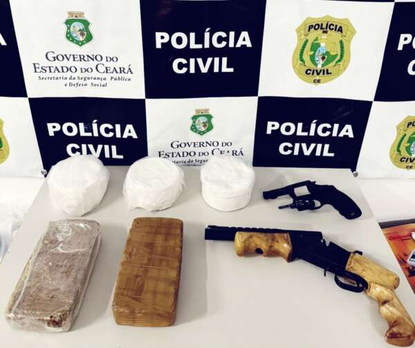 Polícia Civil prende homem e apreende mais de 4 kg de drogas e armas no Crato