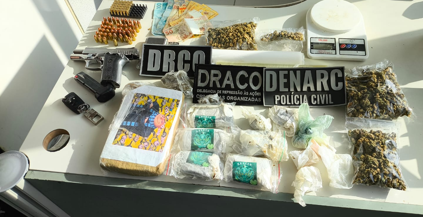 Ação integrada entre PCCE e PC-AM resulta em três prisões e apreensões de armas e drogas em Fortaleza