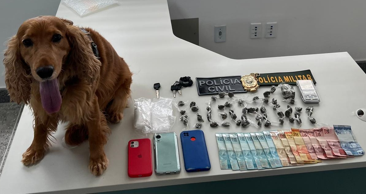 Com apoio de cão farejador, quatro são capturados com drogas em ação conjunta na cidade de Barro