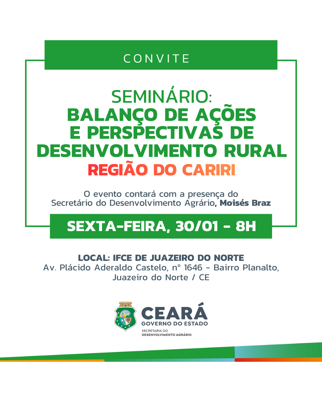 SDA apresenta seminário e perspectivas de desenvolvimento rural no Cariri
