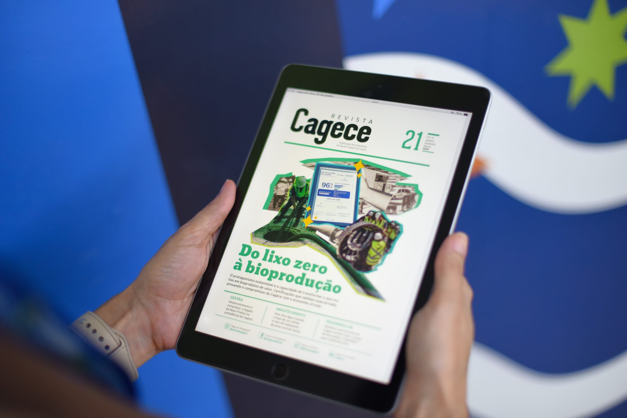 Revista destaca o protagonismo sustentável da Cagece em transformar lixo em bioproduto