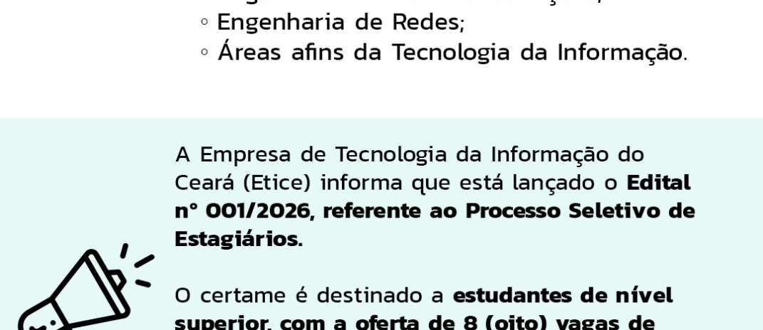 ETICE abre seleção para estagiários em 2026