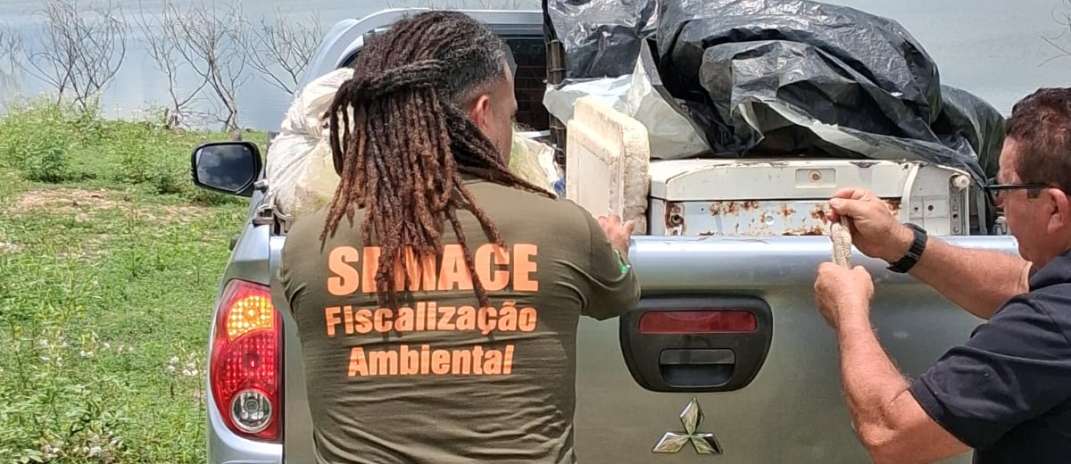 Semace apreende cerca de 40 kg de peixes nativos durante fiscalização no Rio Banabuiú