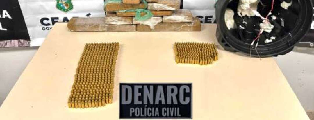 Dupla é presa em flagrante pela PCCE com munições e drogas escondidas em caixa de som