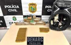 Dupla é presa em flagrante pela PCCE com munições e drogas escondidas em caixa de som