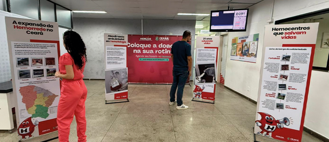 Hemoce apresenta exposição sobre a expansão da hemorrede do Ceará durante os 25 anos do Sistema Nacional de Sangue