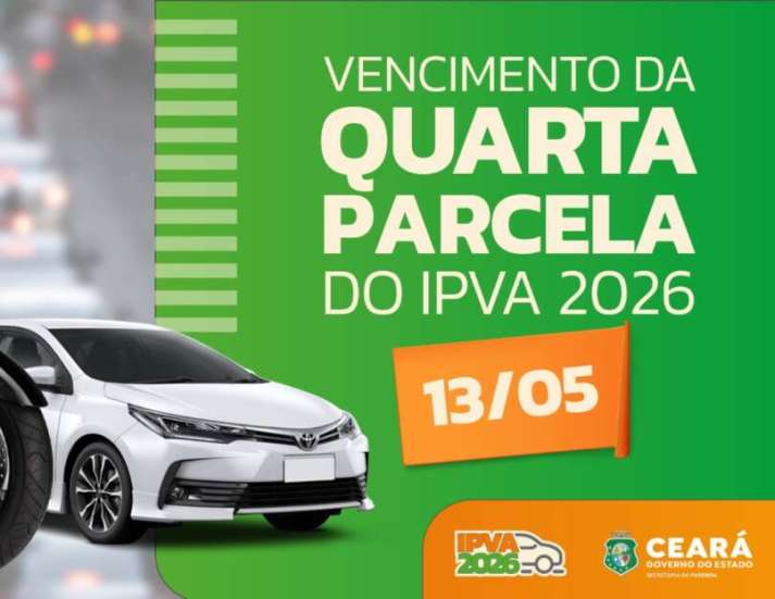 IPVA 2026: 4ª parcela vence quarta-feira (13)