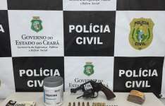 PCCE prende três pessoas em flagrante com drogas, arma e munições em Juazeiro do Norte
