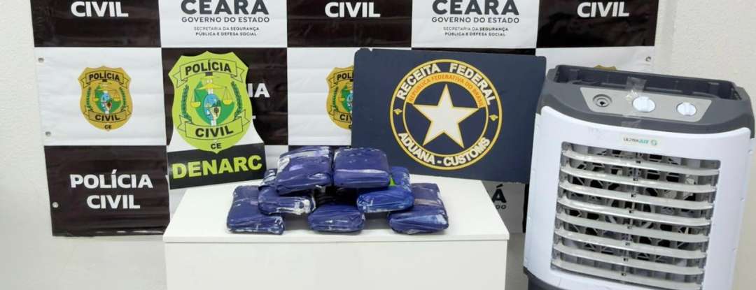 Durante ação integrada, PCCE e Receita Federal apreendem 9 kg de skunk escondidos em ar-condicionado